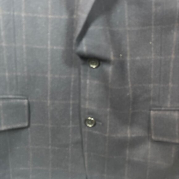 Brooks Brothers Madision 1818 Navy Blue Checked Pattern Mens Blazer  2 Button 42 - Picture 4 of 16